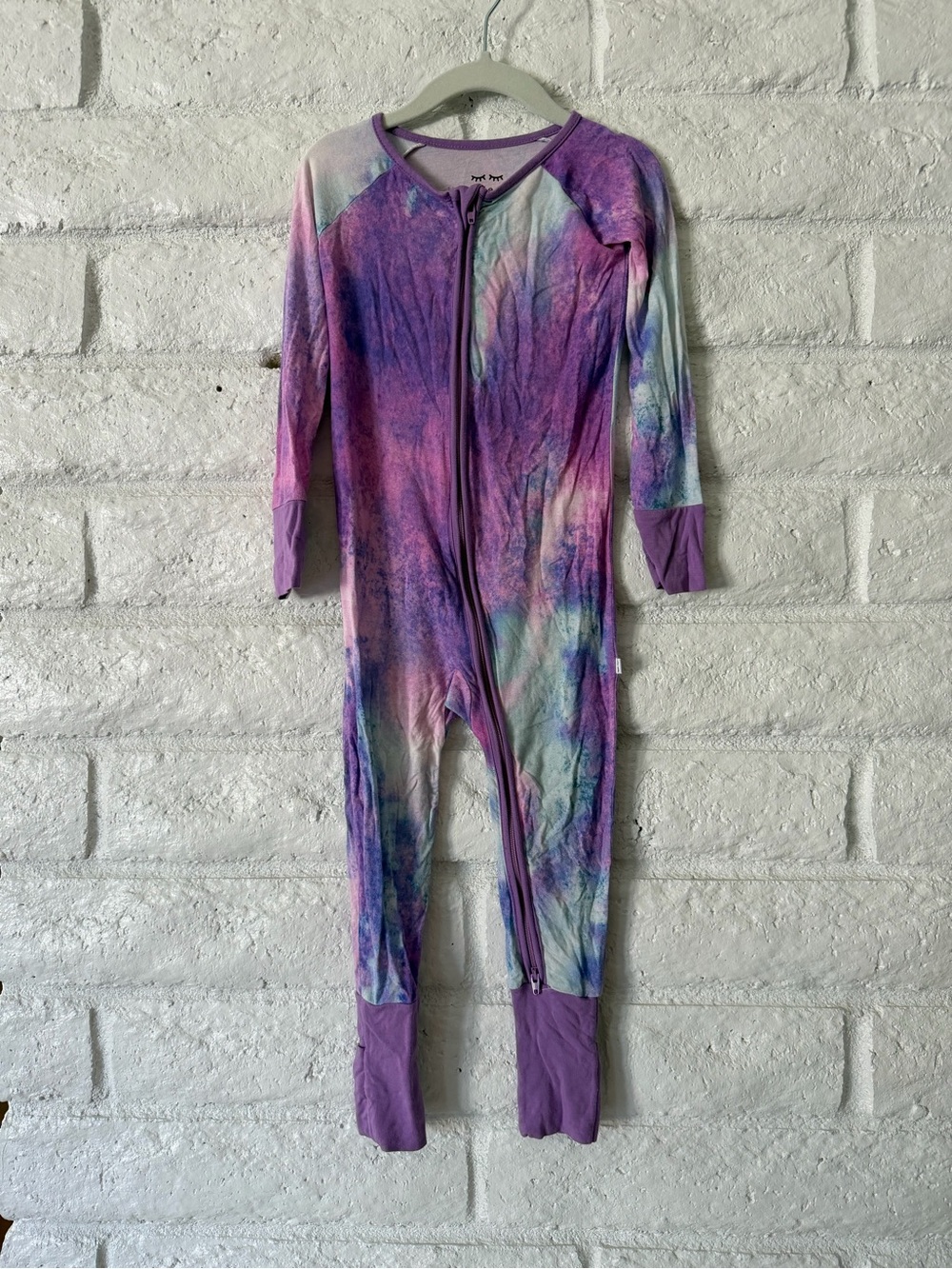 Little Sleepies Purple Tie-Dye Zip One-Piece Pajama